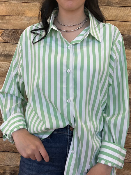 The One Shot Green Striped Top
