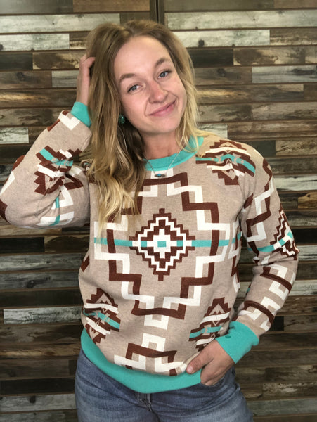 The Aztec Tan Knit Sweater