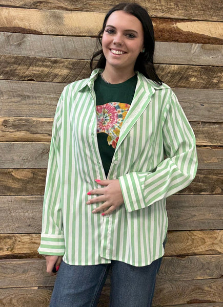 The One Shot Green Striped Top