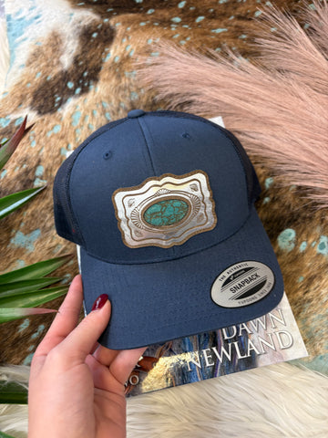 The Turquoise Concho Navy Cap