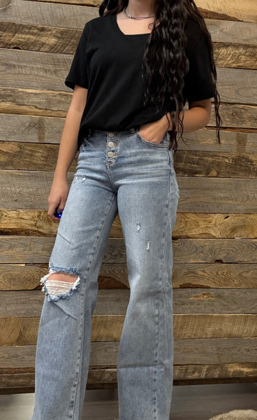 The Constance High Rise Wide Leg Jeans