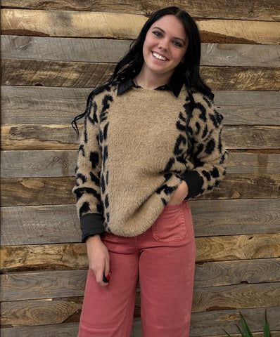 The All There Leopard Mocha/Black Sweater
