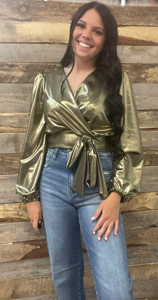 The Fake Gold Bow Top