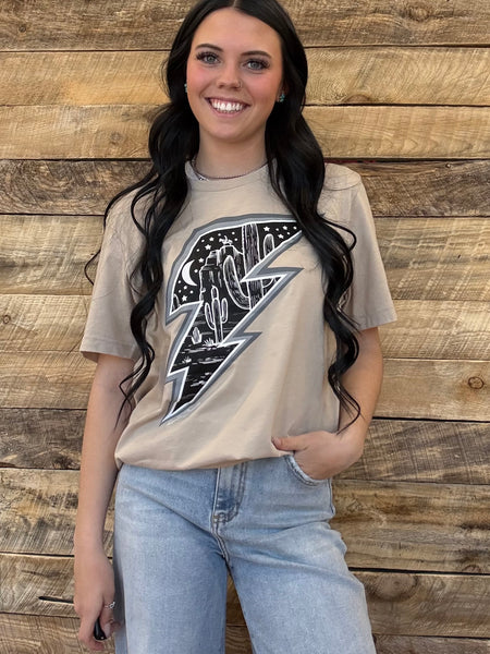 The Desert Lightening Silver Creamy Grey Tee