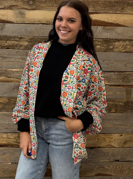 The Fiesta Floral Top Cardigan