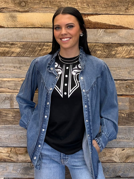 The Denim Days Dark Top