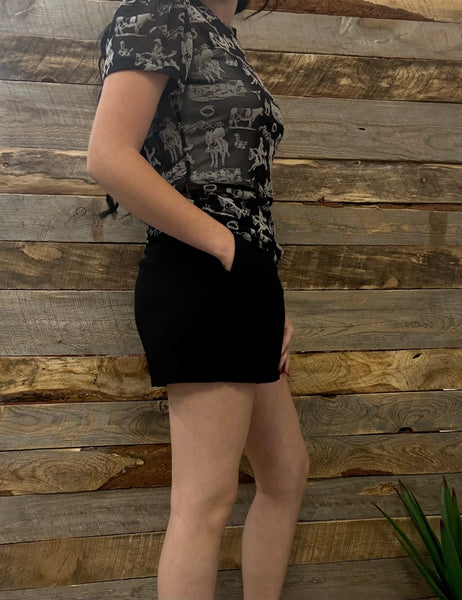 The Linen Black Shorts