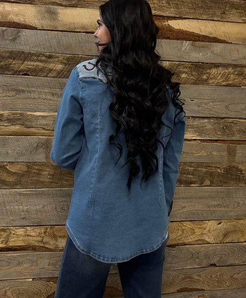 The Look Inside Denim Top Cardigan