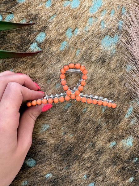 The Neon Orange Claw Clip