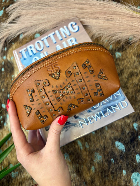 The Way Far Leather Makeup Bag