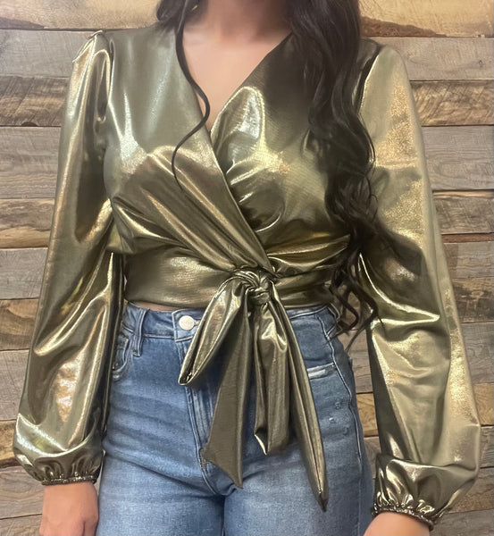 The Fake Gold Bow Top