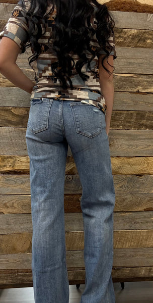 The Kayla High Rise Wide Leg Vintage Wash Jeans