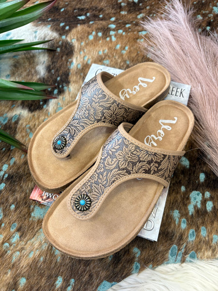 The Day Is Today Dark Tan Sandals