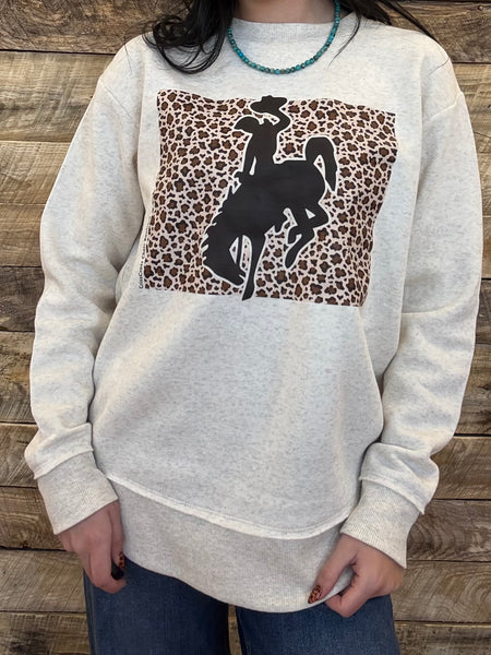 The Leopard Bronc Sweatshirt Perfect Cut Oatmeal Sweatshirt