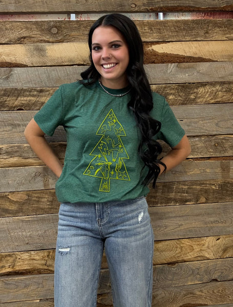The Holidays Tree Green Tee