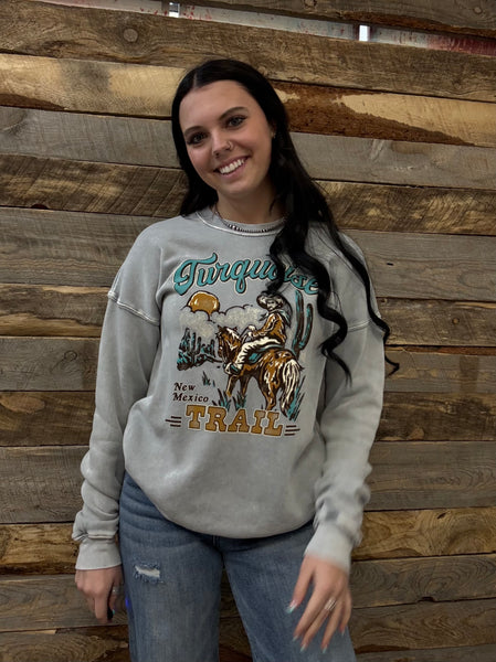 The Turquoise Trails Mineral Heather Grey Sweatshirt