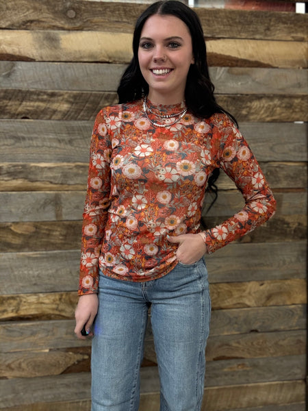 The Rusty Poppy Mesh Top