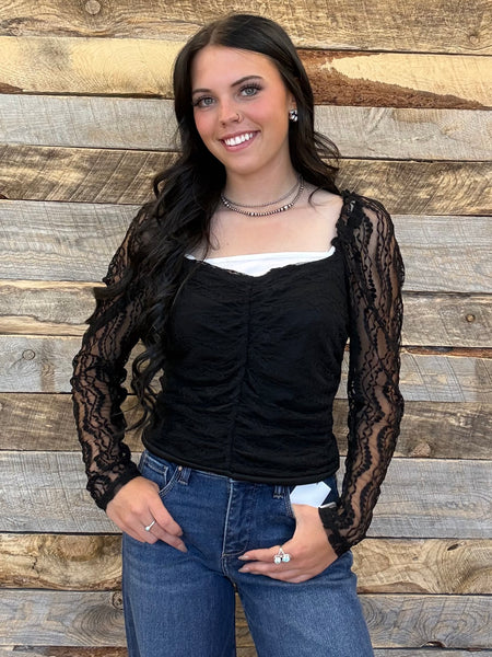 The Lace Days Black Bodysuit