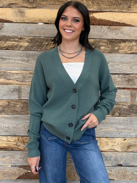 The Way There Button Up Ash Jade Sweater