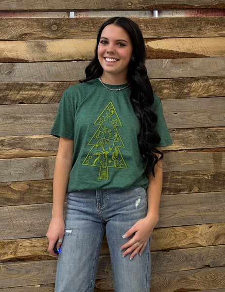 The Holidays Tree Green Tee