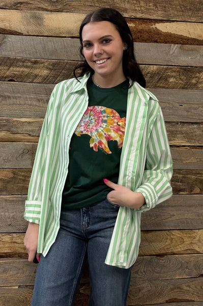 The One Shot Green Striped Top