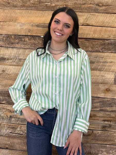 The One Shot Green Striped Top