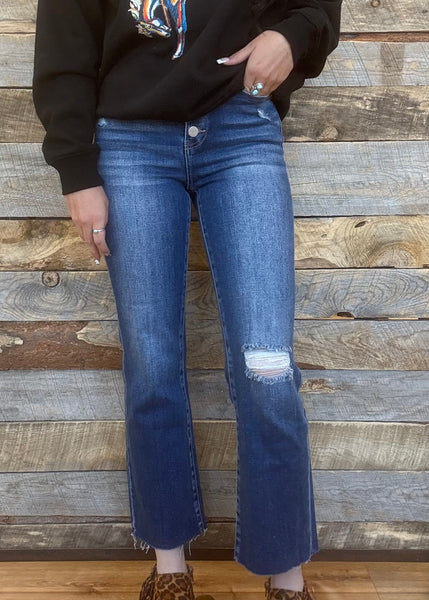 The Braylee High Rise Crop Straight Jeans