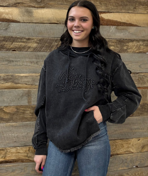 The Mixed Up Thoughts Dark Denim Hoodie Sweatshirt