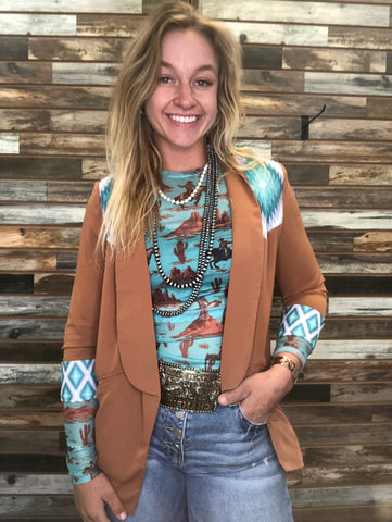 The Western Aztec Tan Blazer