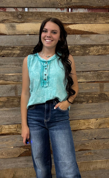 The Best Start Teal Tank Top