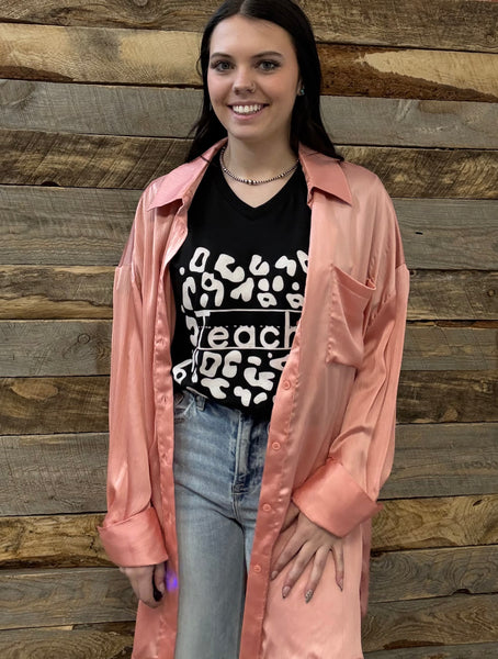 The Today Oversized Light Rose Top Cardigan