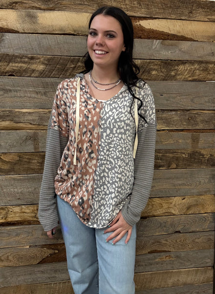 The Start Today Is Hooded Heather Grey & Mauve Sweatshirt