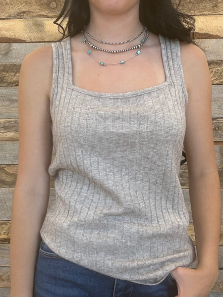 The Talk It Up Ash Mocha Tank Top