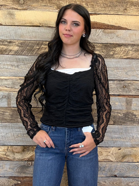The Lace Days Black Bodysuit