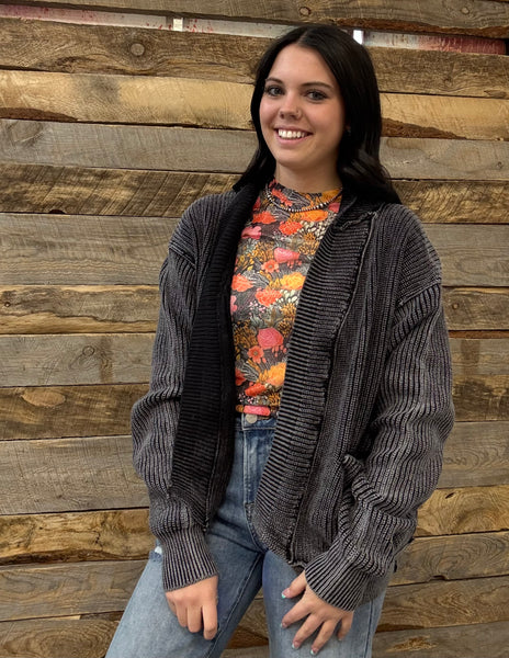 The Way There Black Sweater Cardigan