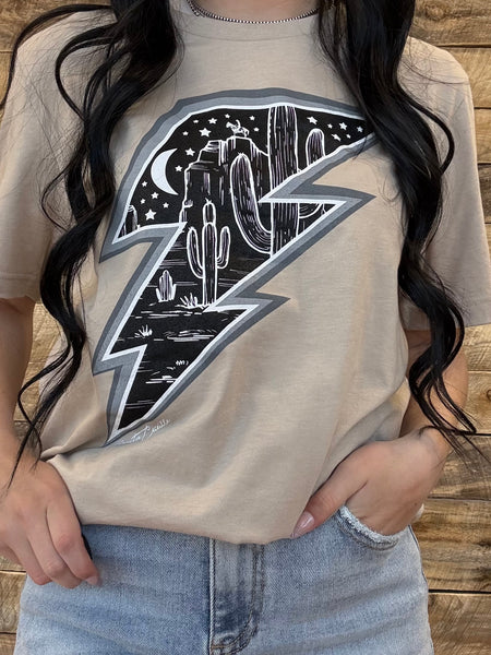 The Desert Lightening Silver Creamy Grey Tee
