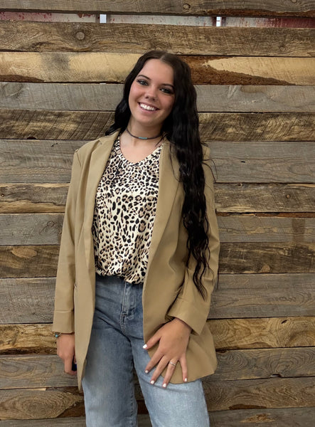 The Look Forward Taupe Blazer