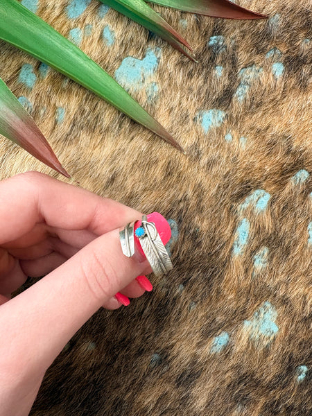 The Wrap Around Feather Turquoise Ring
