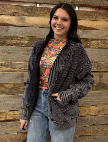 The Way There Black Sweater Cardigan