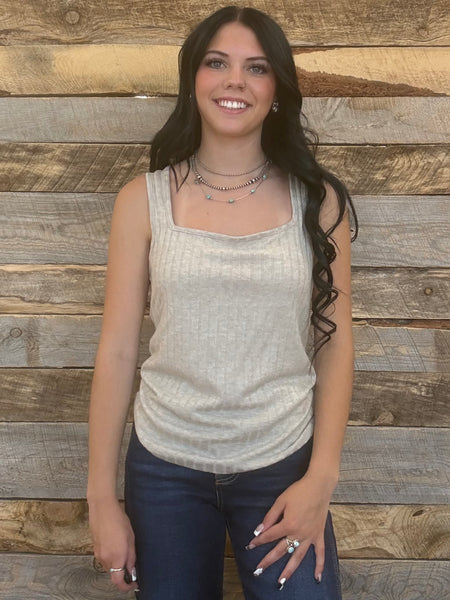 The Talk It Up Mocha Tank Top