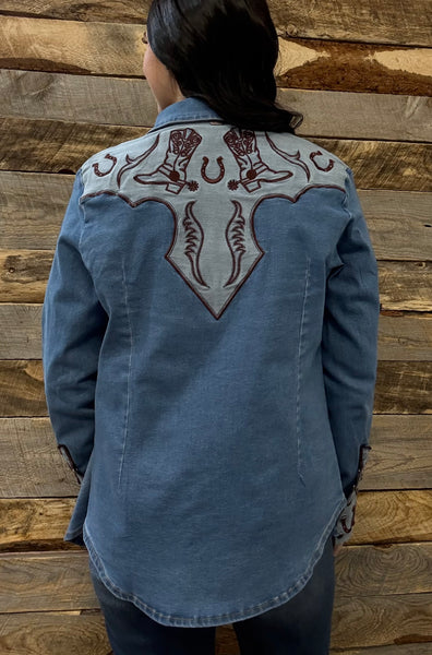 The Look Inside Denim Top Cardigan