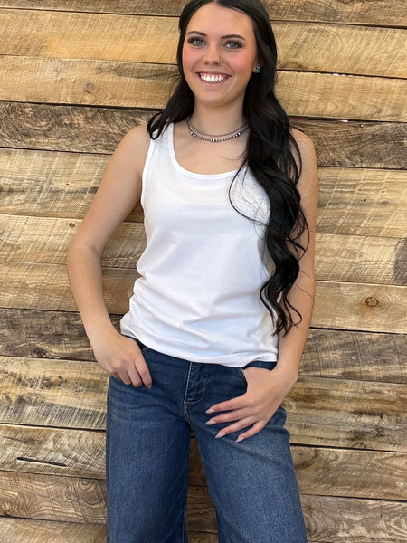 The Take It Basic White Tank Top
