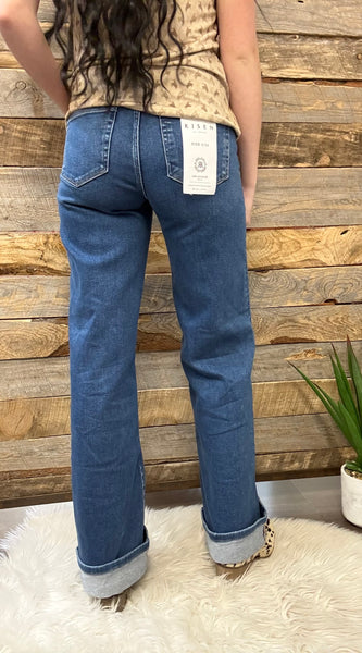 The Lisa Tummy Control High Rise Cuffed Wide Jeans