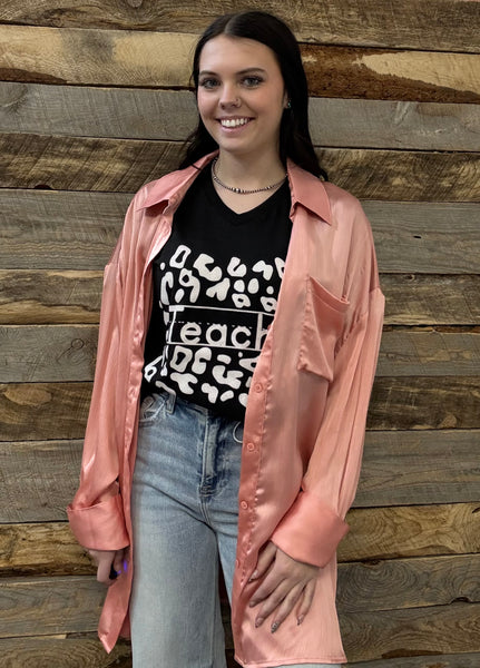 The Today Oversized Light Rose Top Cardigan