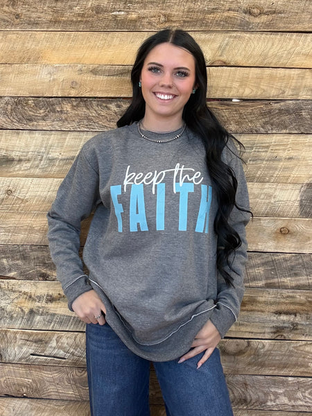The Keep The Faith Perfect Cut Heathered Grey Sweatshirt
