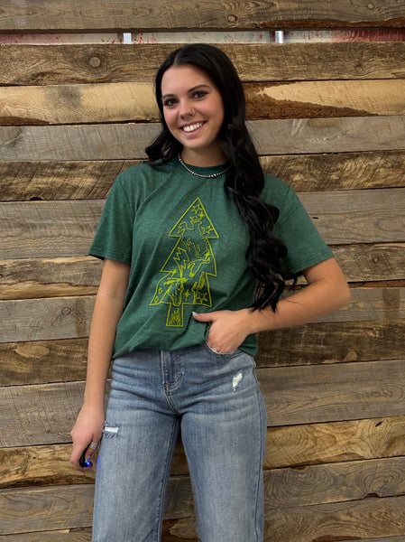 The Holidays Tree Green Tee