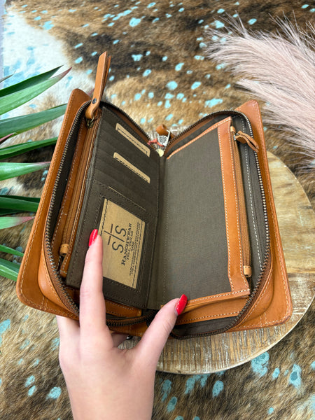 The Way Far Leather Famous Evie Organizer Wallet Crossbody Purse