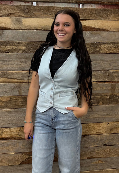The Follow It Light Denim Vest