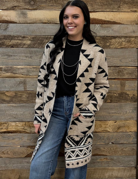 The Aztec Start Burgundy Cardigan