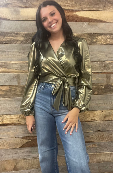 The Fake Gold Bow Top
